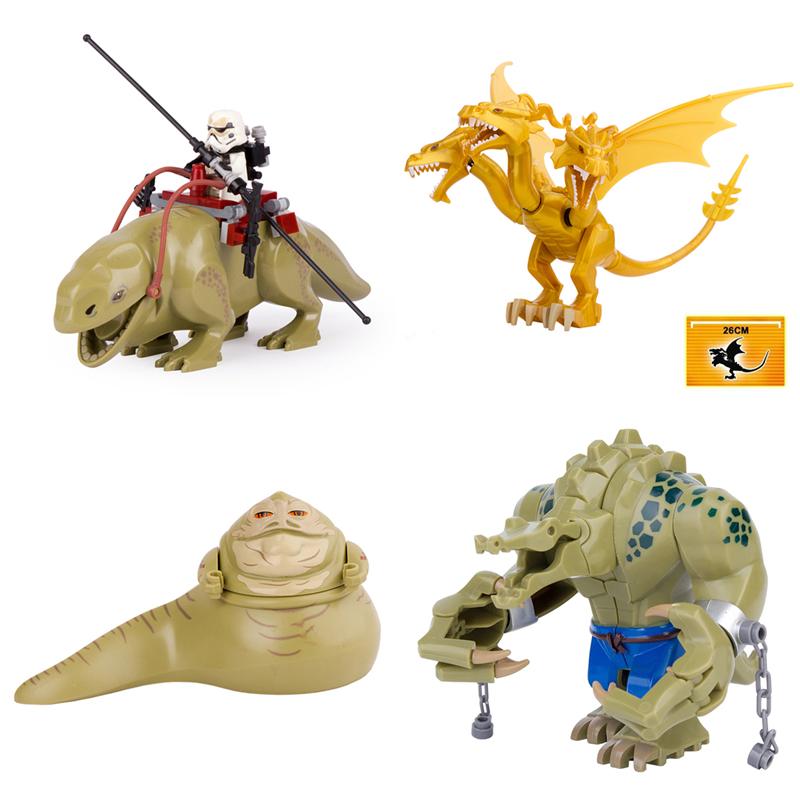 Série de Filmes Guerras Espaciais Smaug Troll Dewback Rancor Jabba Tamanho Grande Blocos de Construção Figuras de Anime Brinquedos para Crianças Presente