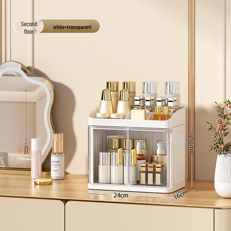 

Роскошный органайзер для ухода за кожей и губной помады: Многослойный пыленепроницаемый настольный ящик для хранения для туалетных столиков
