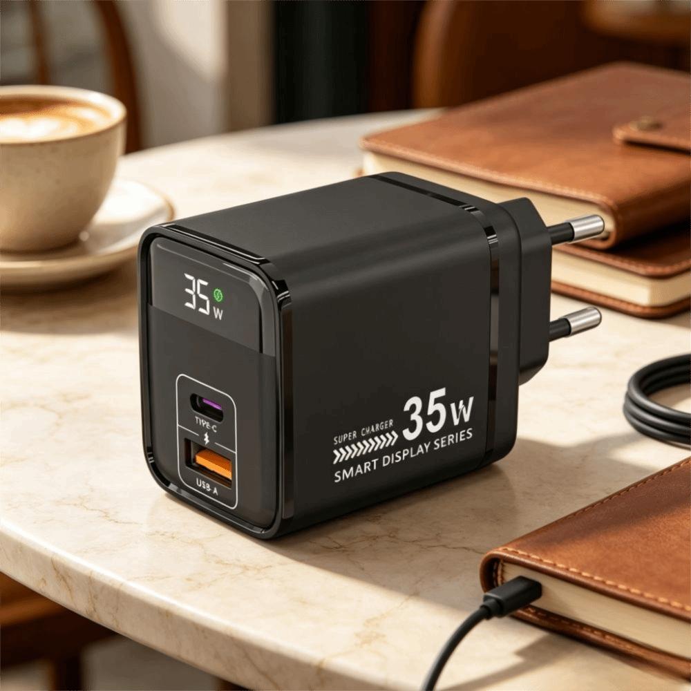 Digital Display Phone Fast Charger Fast Charging Phone Power Adapter  Wall Plug
