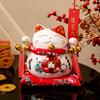6 Inch Ceramic Fortune Cat Money Bank Maneki Neko Lucky Cats Statues Porcelain Happy Smiling Cat Figure Feng Shui Decor Ornament