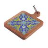 Japanese-style solid wood retro tiled dining mat thermal insulation mat anti-scald casserole mat large pot mat Japanese-style