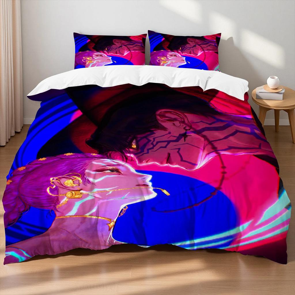 Saja Boys Bedding Set Kpop Demon Hunters Duvet Cover Set Colorful Print Polyester Bed Sheet Duvet Cover Kid Gift Home Textile
