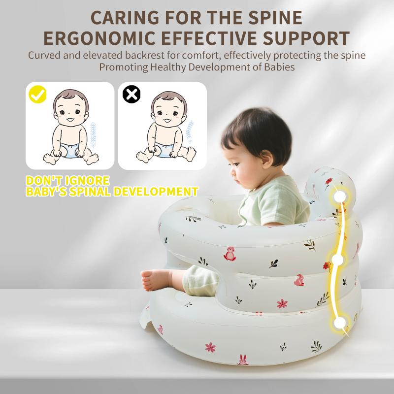 Baby Inflatable Sitting Chair Anti Tip Portable Indoor Outdoor Learning Seat Feeding Chair Bath Stool
