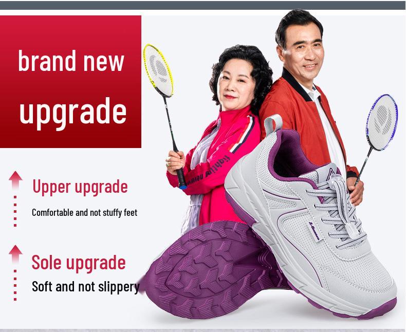 Men's Lightweight Shock-Absorbing Non-Slip Casual Shoes for Elderly, Soft Sole, Ideal for Spring and Autumn Walking.