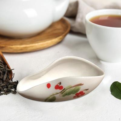 Ceramic Dosing Vessel Chinese Tea Scoop Single Coffee Tray Bean Weighing for Office