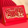 Chinese Style 2026 Desk Calendar Horse Year Standing Flip Calendar  Spring Festival
