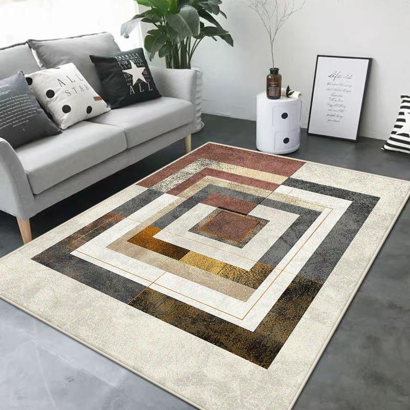 Modern Geometric Style Living Room Decoration Carpet Rugs for Bedroom Home Decor Anti-Slip Floor Mat Homestay Lounge Rug Office