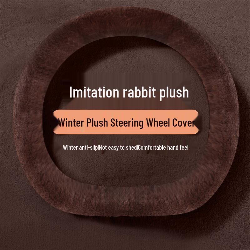 Peppa Pig Plush Steering Wheel Cover - Cute Winter Cartoon Design for Electric Four-Wheel Vehicles