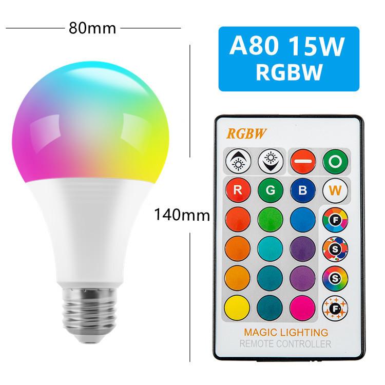 16 Colors RGB Bulb LED Multicolor Bulb E27 Base Lighting Dimmable 24 Key Remote Control Atmosphere Neon Light
