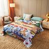 Customizable Name Flannel Blanket - Anime Dog Print Christmas All-Season, Machine Washable, Knitted Polyester, Cozy Warm