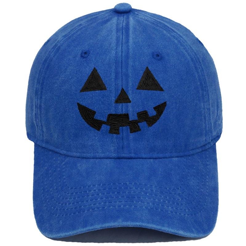 Cross-border Halloween Smiley Pumpkin Embroidered Vintage Baseball Cap - Unisex Casual Style