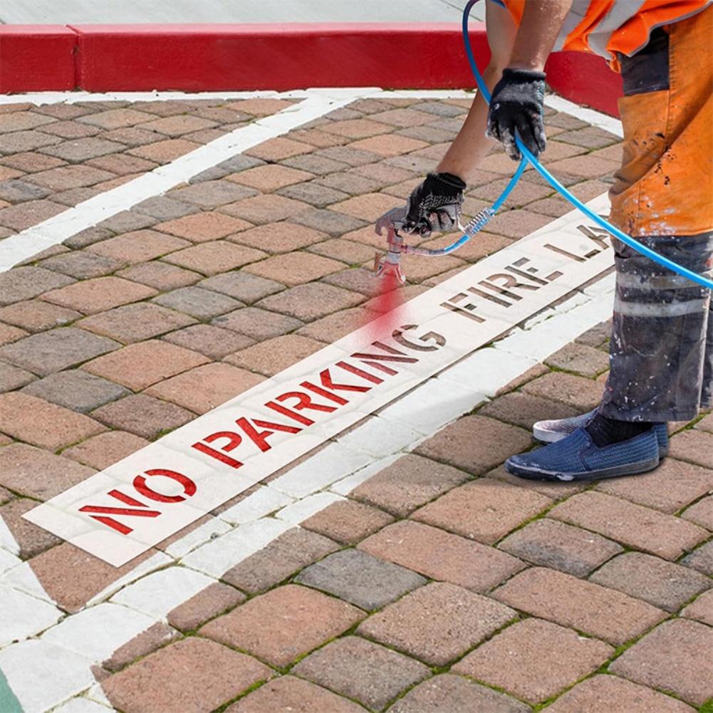 No Parking Fire Lane Stencil for Asphalt Concrete Pavement Foldable Design for Efficient Parking Lot Traffic Control China Mainland