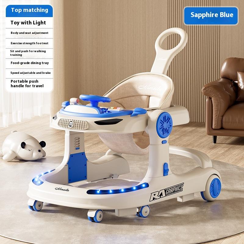 Baby Walker anti-O-legs Foldable Trolley Baby Multi-functional Three-in-one Walker