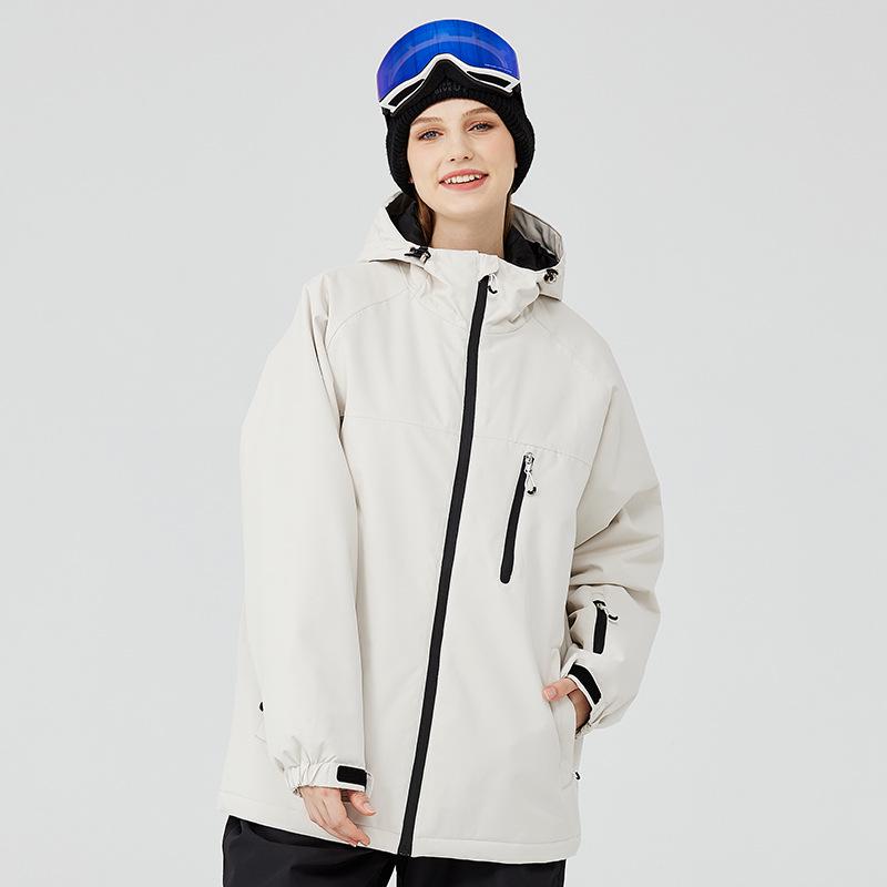 Unisex White Ski Suit Set: Winter Outdoor Snowboard Pants and Jacket for Couples