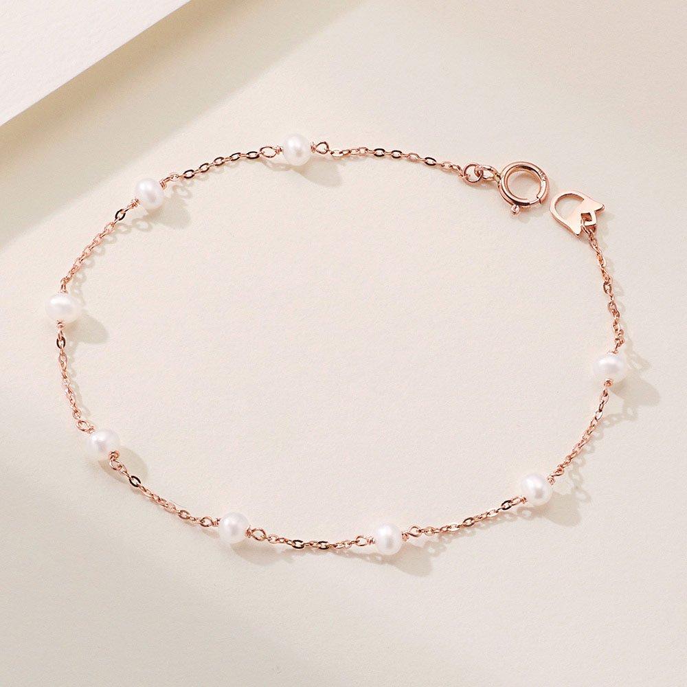 14K Gold Bracelet Chain TL2 Pearl