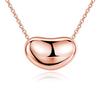 [Ashley Jewelry] Sterling Silver 925 Necklace, Bean Pendant, 11mm, Simple Design, Women's (Pink Gold)