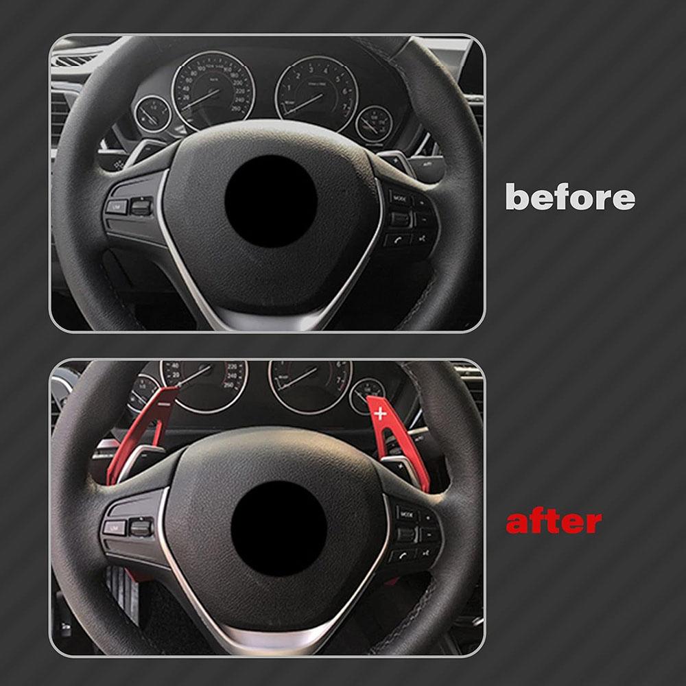 1 Pair Steering Wheel Paddle Shifter Extension Cover Red For BMW F22 F30 F31 F32