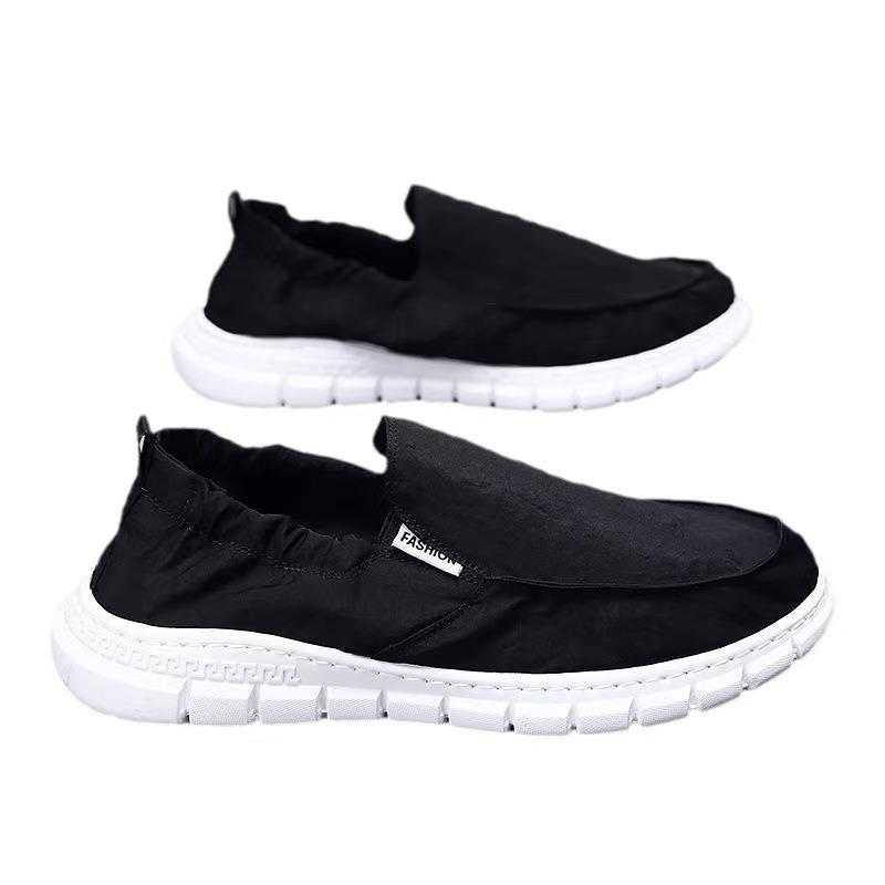 Tênis Masculino de Lona Slip-On Respirável - Tênis Casuais Confortáveis de Malha de Seda de Gelo para Primavera e Outono