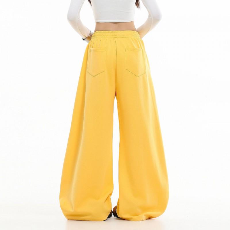 OREETA Unisex Vintage Letter Print Cargo Pants High Waist Loose Fit Wide Leg Casual Trousers