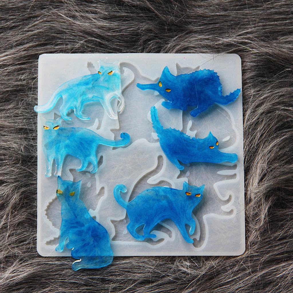 DIY Crystal Cat Silicone Mold Personalized Cat Pendants Resin Mold for Jewelry Making Animal Shape Epoxy Mould Women