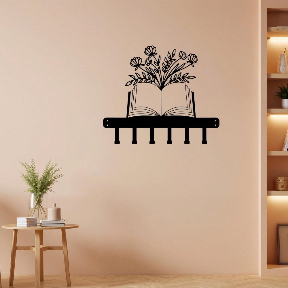 Modern Flower Metal Key Hanger Wall Mounted Entryway Storage Rack for Keys Coat Hat Space Saving Corridor Organizer with Painted Decor