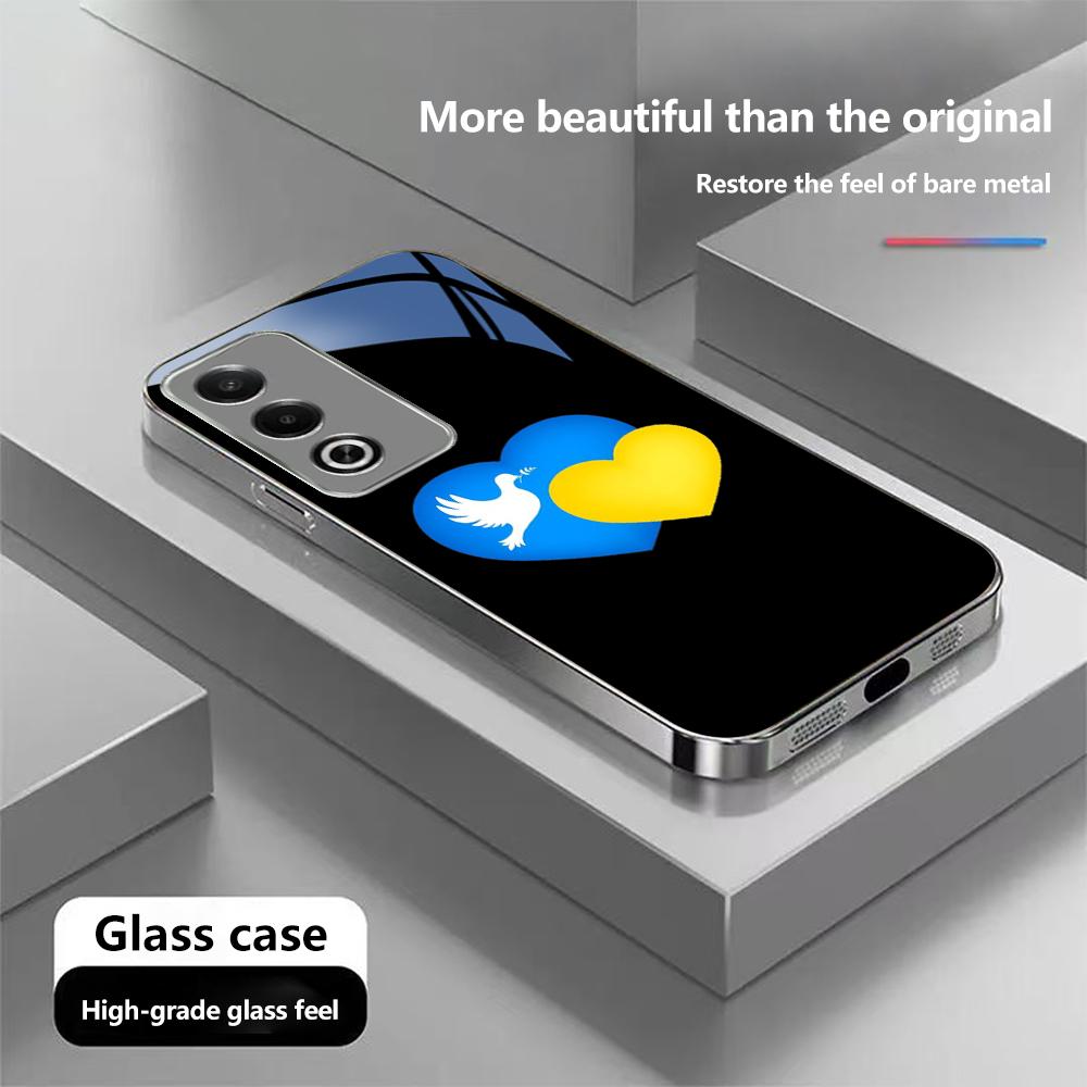 

Чохол для телефону N160 dove love art для iPhone 16 15 Pro Max Samsung S24 S23 Ultra A54 A35 A25 Xiaomi Redmi Note 13 12 Pro Plated Frame Tempered Glass Cover Infinix Smart 9