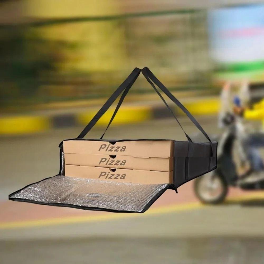 Fully Insulated Pizza Carrier Bag Dual Zippers Food Delivery Bag  Takeout Catering