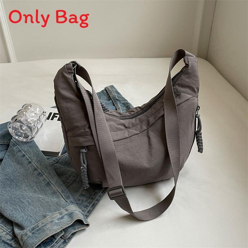 Casual Large Capacity Canvas Shoulder Bag With Zipper For Daily Use