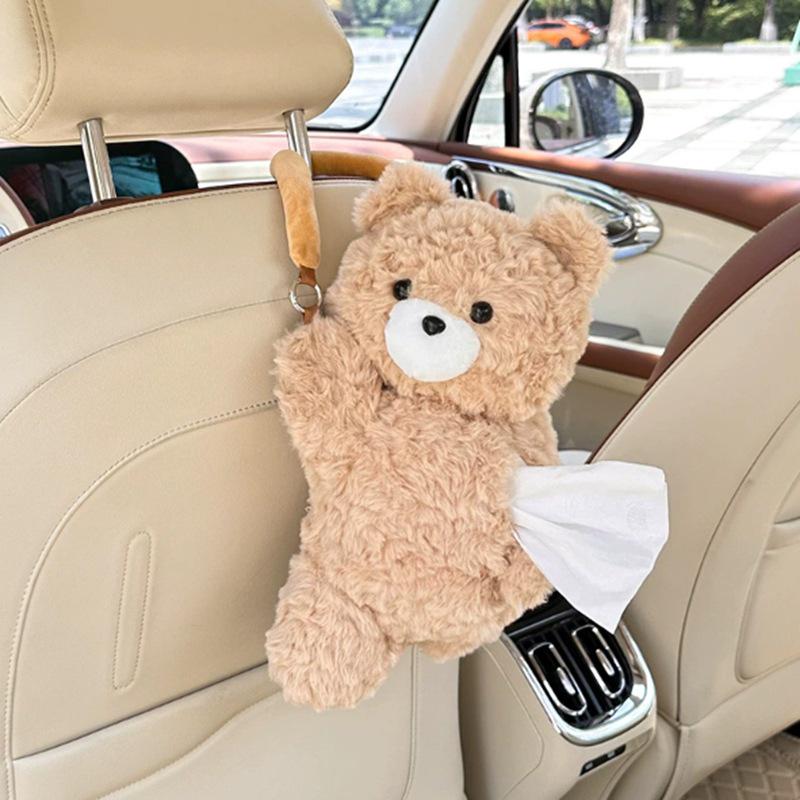 Creative Cartoon Car Plush Tissue Box - Hanging or Armrest Style