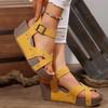 Summer New Muffin Thick-soled Wedge Sandals Women's Velcro Large-size Rivets Flat-bottomed Fish Mouth Sandals