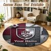 Round Rug Custom NameBurnley Football Pattern Non Slip Carpet Home Floor Decor