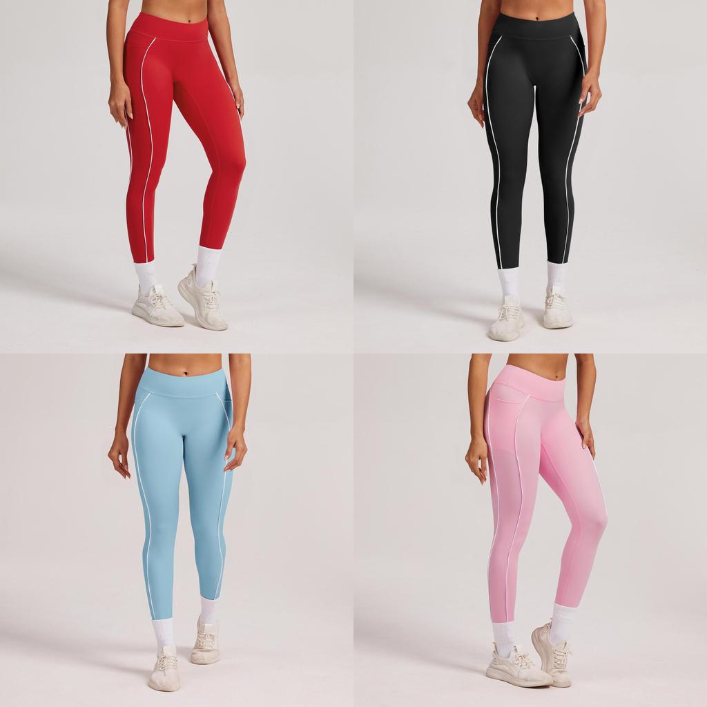 Youthful Women Yoga Pants With Colorblock Stitching Fast Dry For Running And Fitness