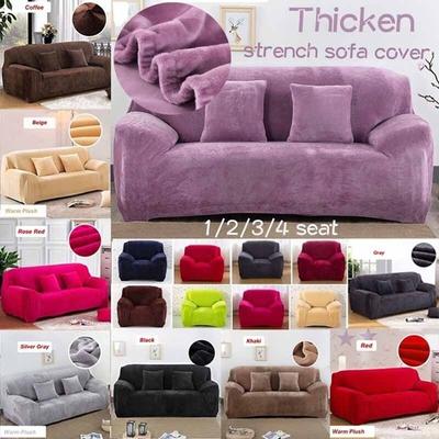 1-4 Seat Plush Sofa Cover Soft and Comfortable Recliner Sofa Cover Elastic Sofa Cover Soft Sofa Cover