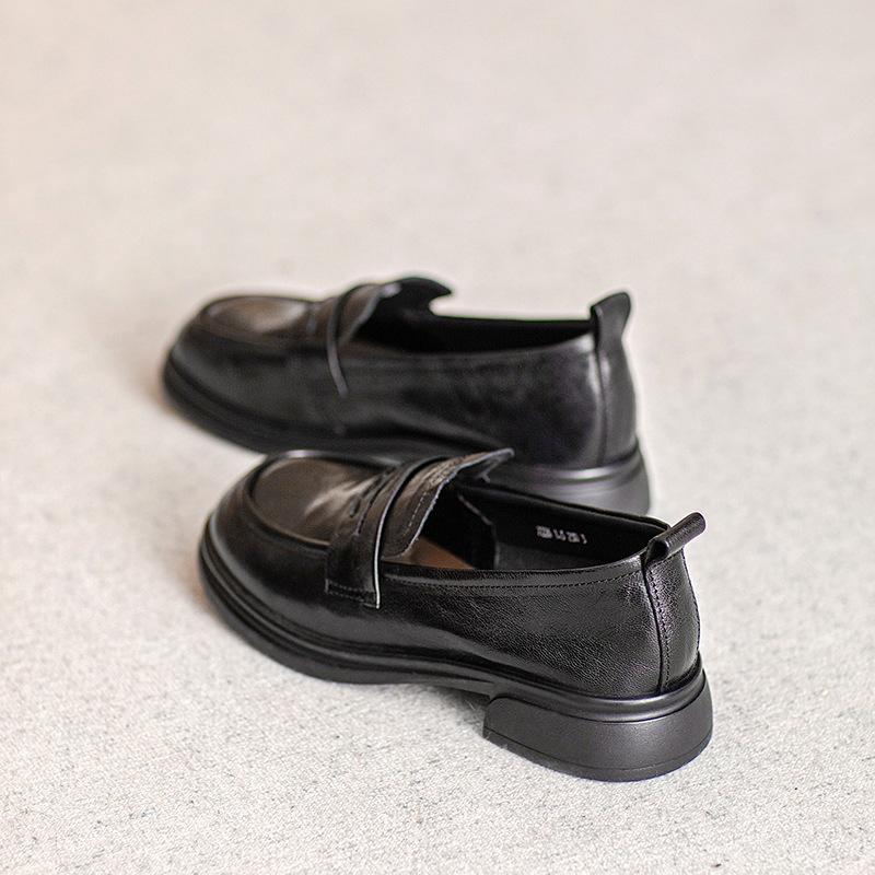 Dress Shoes Women Loafers Sheepskin Real Leather Low Heels Formal Business Suit Ladies 2025 Flats Shoes Spring Autumn Handmade