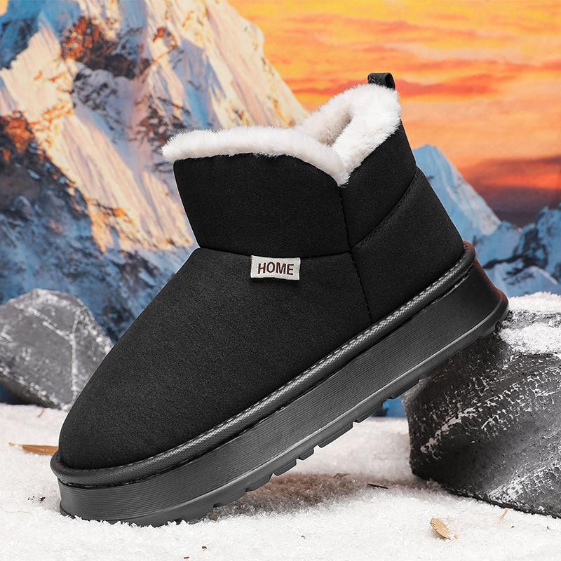 

2024 зима новые модные мужские хлопковые туфли, осенне-зимние бархатные теплые парные сноубутсы 45