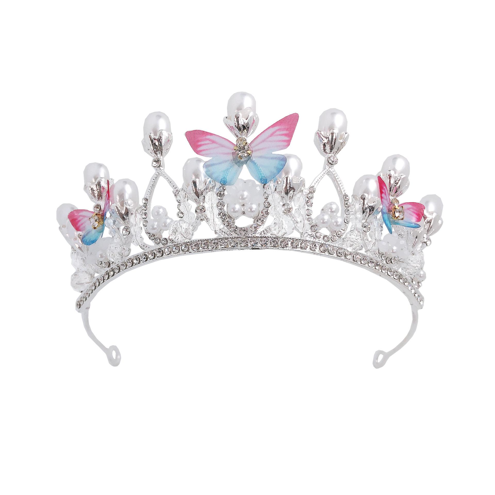 

Korean Style Children s Crown Tiara Princess Girl Birthday Child Crown Cute Silver Butterfly Headband