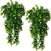 4Pcs 30-Inch Hanging Artificial Green Plants Realistic Fake Eucalyptus Leaf Vine Indoor