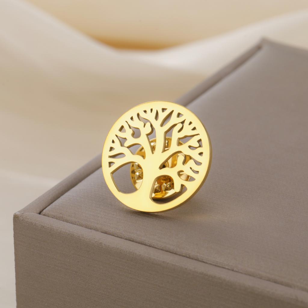 Vintage Tree of Life Brooch for Women Men Stainless Steel Suit Collar Backpack Pins Badges Jewelry 2026 Gift Wholesale New