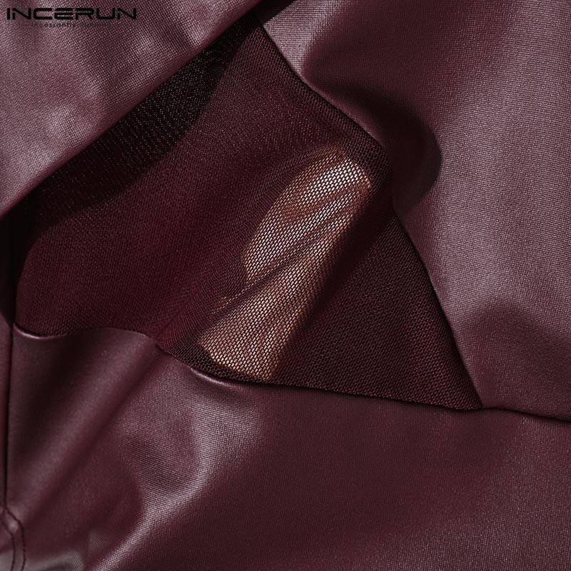 INCERUN Männer Glatte Ärmellose Patchwork Mesh Sheer Oversleeve Casual Tank Tops