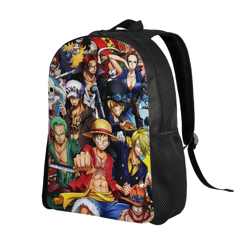 Best All Characters Anime Backpack for Men Women Student Work Daypack Pirate Flag One Piece College Shoulder Bag Lightweight