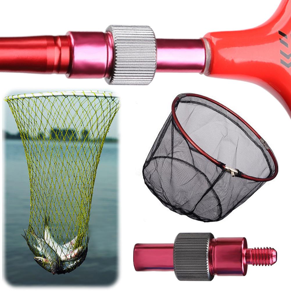 Aluminum Alloy Landing Net Head Adapter Prevent Fish Running Fish Landing Net Screw Quick Release Fish Landing Dip Net Connector