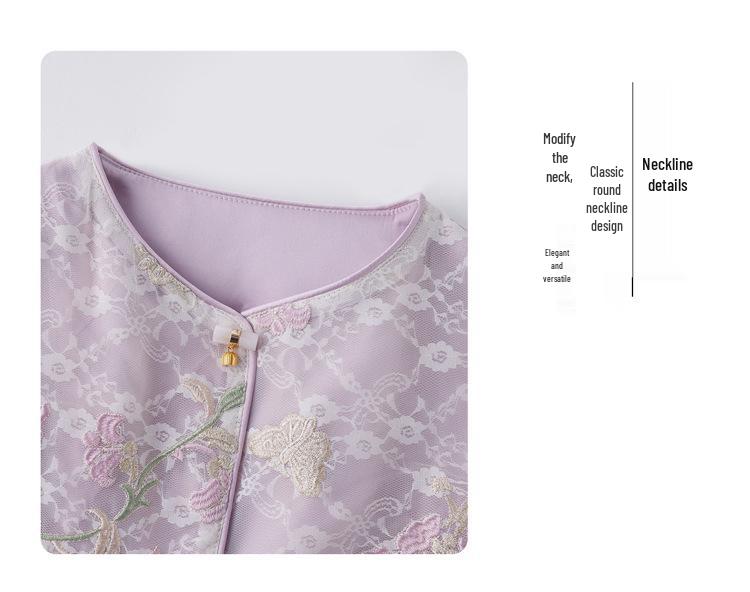 2025 Spring/Autumn Women's Retro Embroidered Jacquard Short Jacket