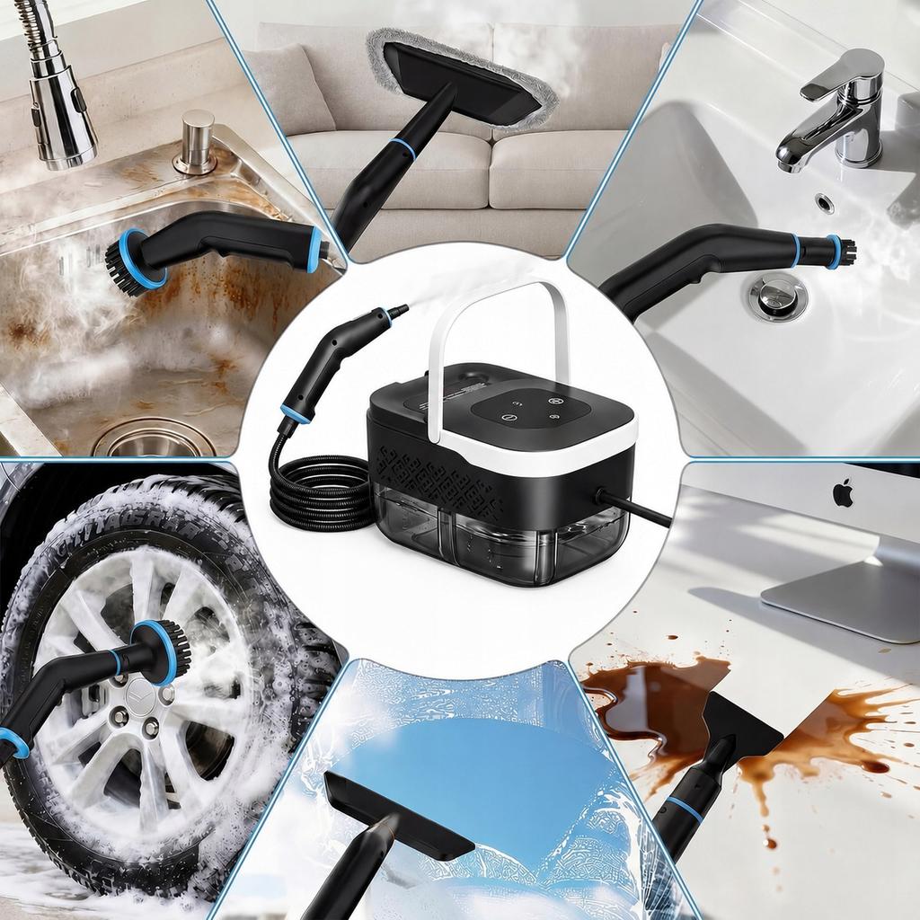 2500W Powerful Steam Cleaner and Mop for Home, Windows, Bathrooms and Grout - 4 Bar