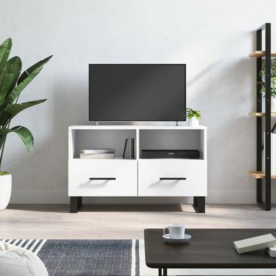 Vidaxl Comodă TV, Albă, 80X36X50 Cm, Material pe Bază de Lemn