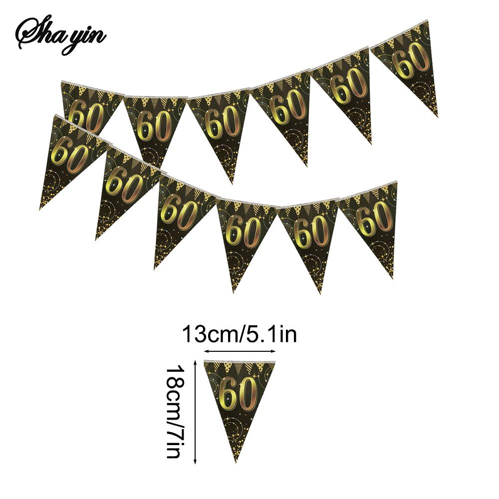 

Birthday Triangle Flag, Digital Age, Black Gold Triangle Flag, Pulling Flag, Party Supplies 1set