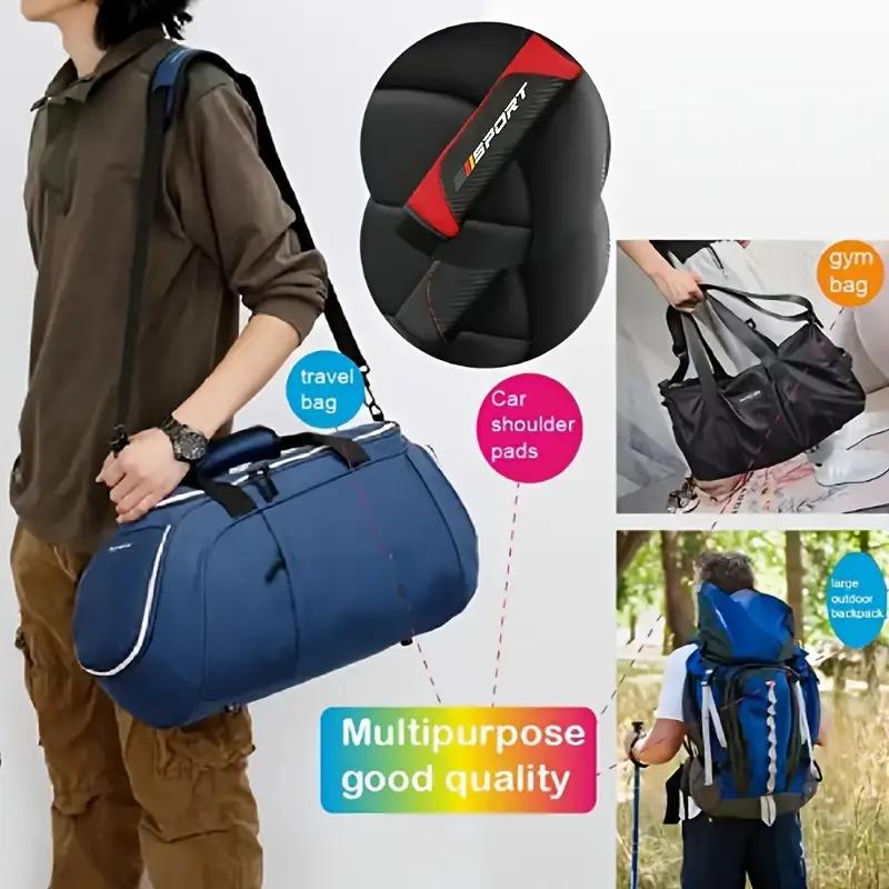 A Faux Leather Car Seat Belt Cover With Shoulder Pad - Breathable PU Leather, Suitable For All Models