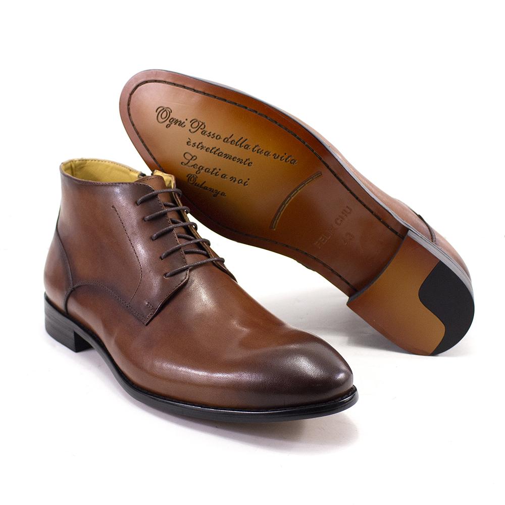 Fashion Luxury Men's Genuine Leather Ankle Boots Male Plain Toe Zipper Derby Shoes Handmade Lace Up Office Formal Basic Boots for Men