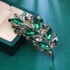 Luxury Retro Crystal Leaf Brooch: Versatile Colorful Fashion Accessory for Suits and Evening Dresses