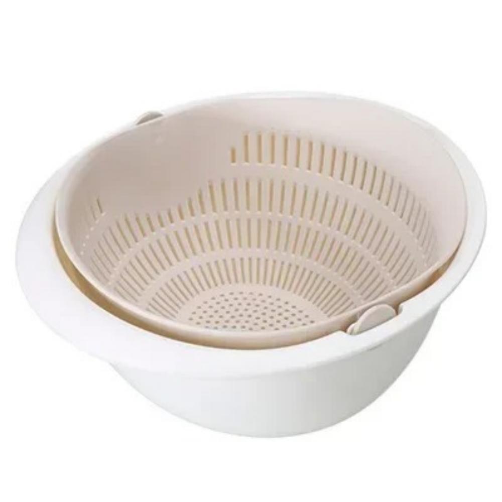 Kitchen Silicone Double-drainage Basket, Dish Cleaning Storage Basket, Filter for Bowls, Draining Dish, Vegetable Cleaning Strai