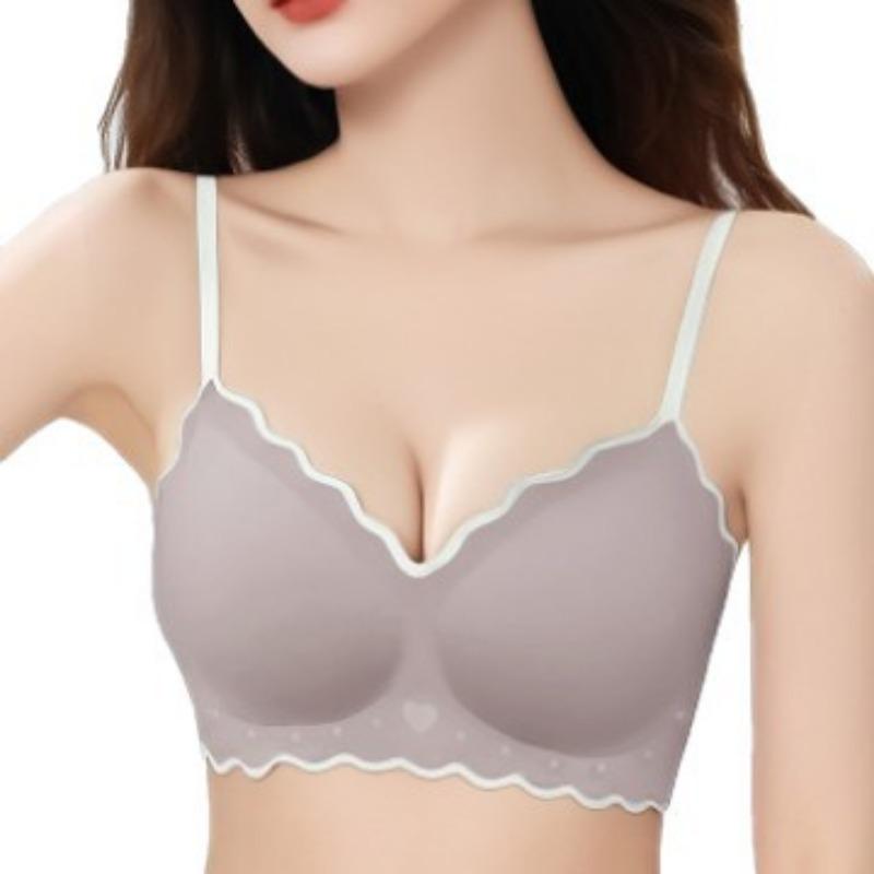 Women Seamless Invisible Thin Wireless Comfortable Push Up Sleep Bra With Thin Straps